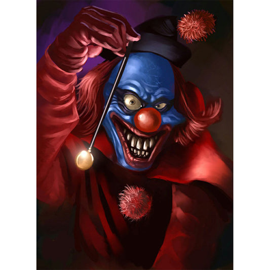 Evil Clown 30*40CM(Canvas) Full Round Drill Diamond Painting