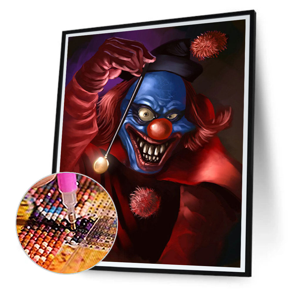 Evil Clown 30*40CM(Canvas) Full Round Drill Diamond Painting
