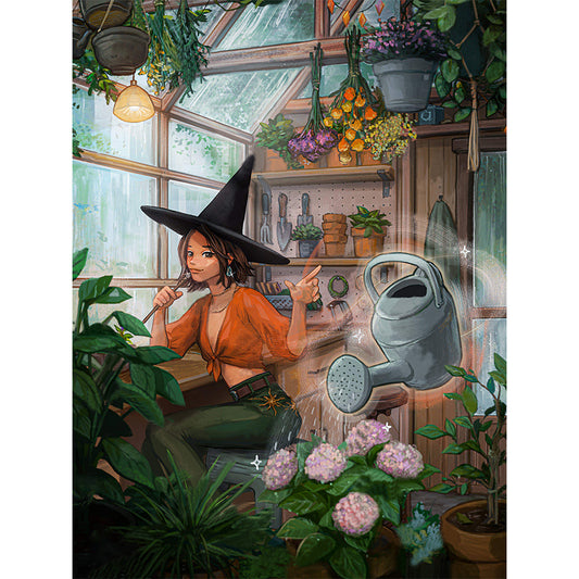 Gardener Witch 30*40CM(Canvas) Full Square Drill Diamond Painting