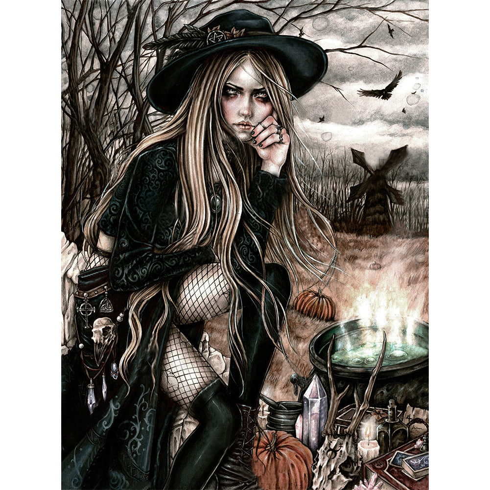 Dark Witch 30*40CM(Canvas) Full Square Drill Diamond Painting