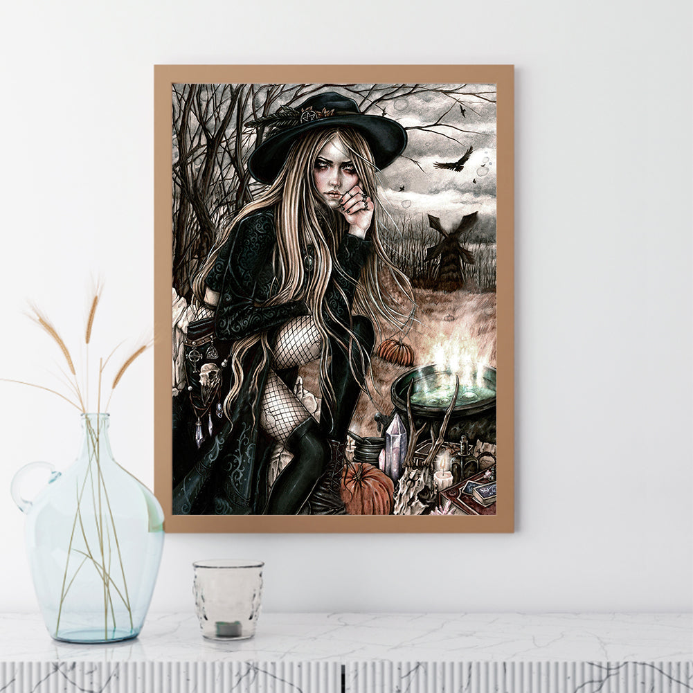 Dark Witch 30*40CM(Canvas) Full Square Drill Diamond Painting