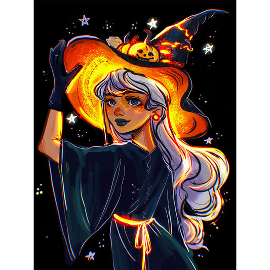 Halloween Witch 30*40CM(Canvas) Full Square Drill Diamond Painting