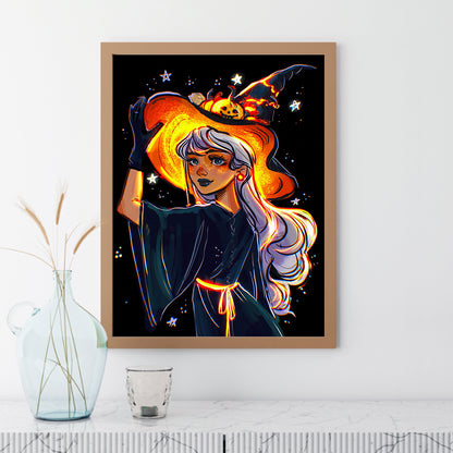 Halloween Witch 30*40CM(Canvas) Full Square Drill Diamond Painting