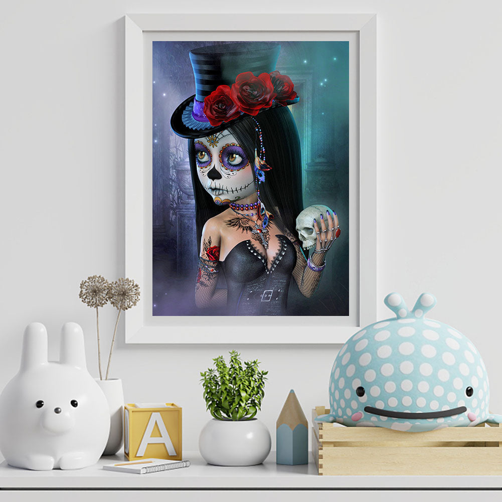 Cartoon Horror Doll - Full Round Drill Diamond Painting 30*40CM