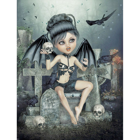 Cartoon Horror Doll - Full Round Drill Diamond Painting 30*40CM