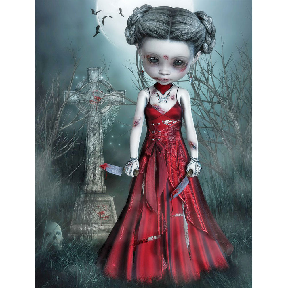 Cartoon Horror Doll - Full Round Drill Diamond Painting 30*40CM