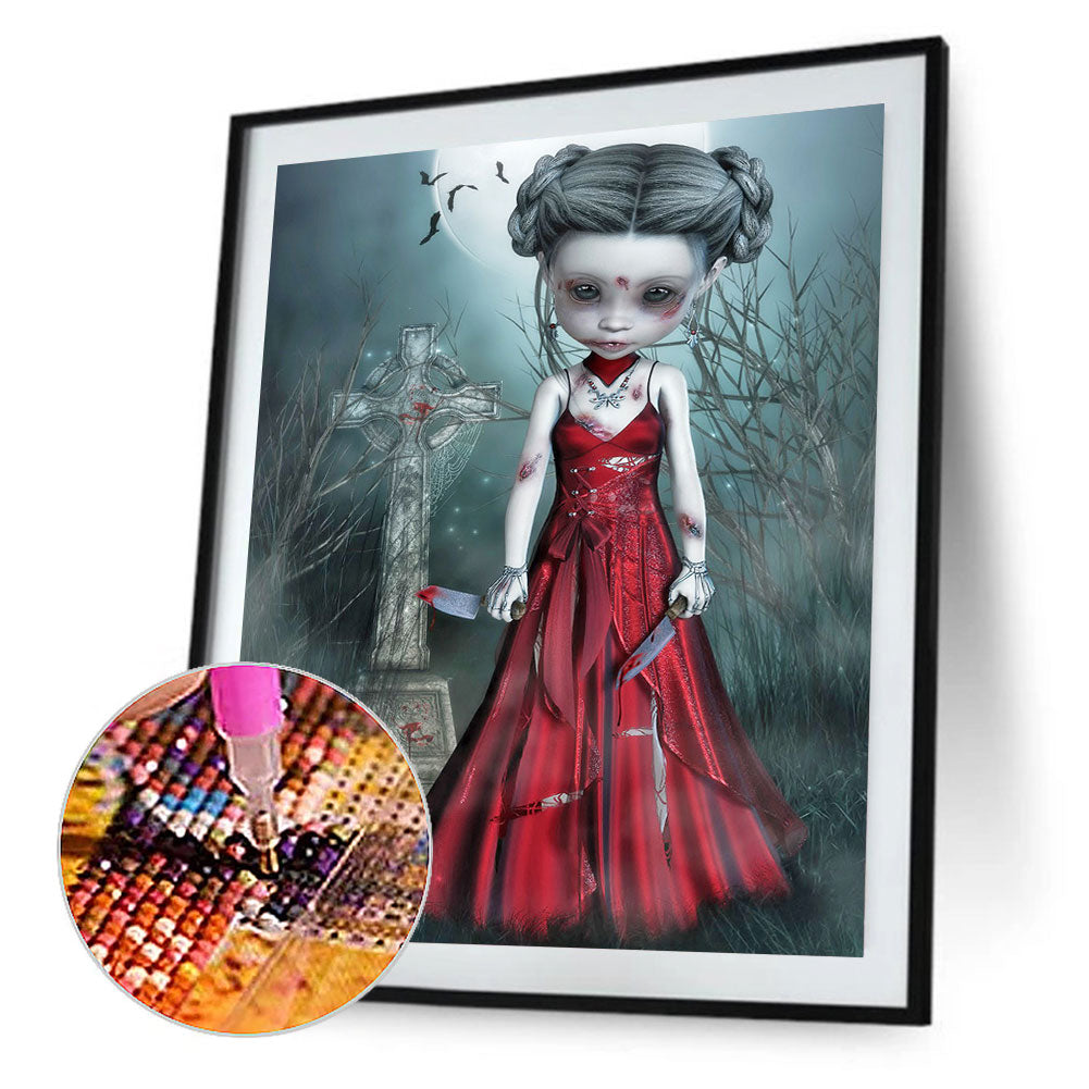 Cartoon Horror Doll - Full Round Drill Diamond Painting 30*40CM