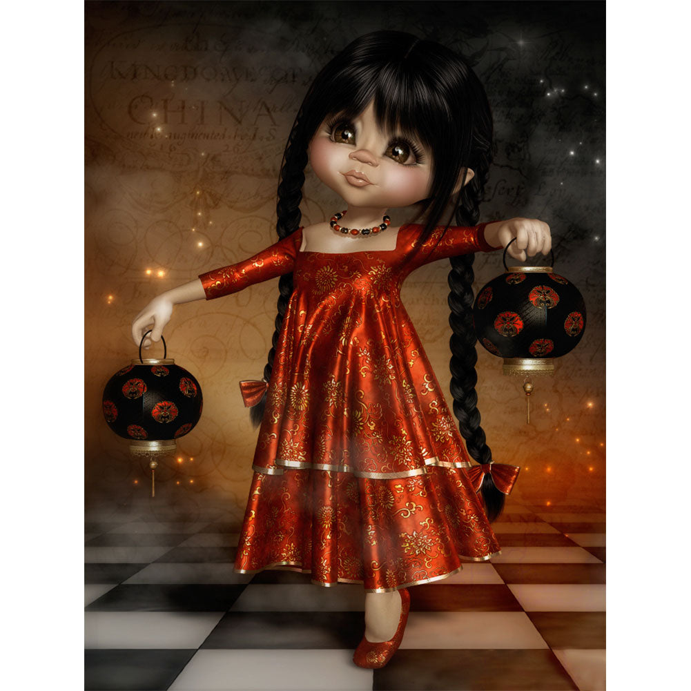 Cartoon Horror Doll - Full Round Drill Diamond Painting 30*40CM