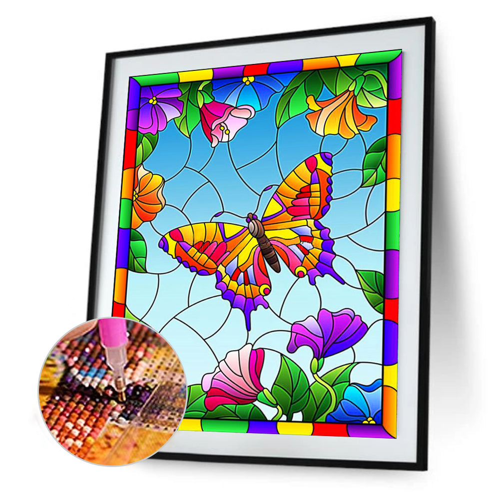 Rainbow Butterfly - Full Round Drill Diamond Painting 30*40CM