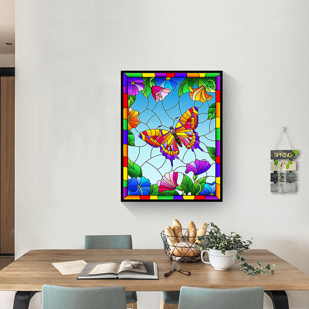 Rainbow Butterfly - Full Round Drill Diamond Painting 30*40CM