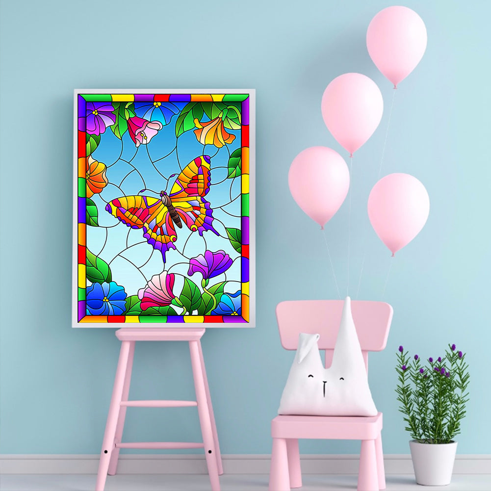 Rainbow Butterfly - Full Round Drill Diamond Painting 30*40CM