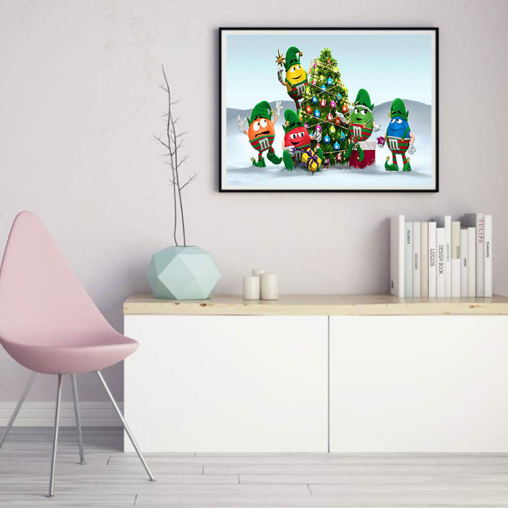 Christmas M Beans - Full Square Drill Diamond Painting 50*40CM