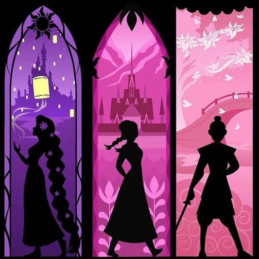 Disney Princess Silhouette - Full Round Drill Diamond Painting 30*30CM