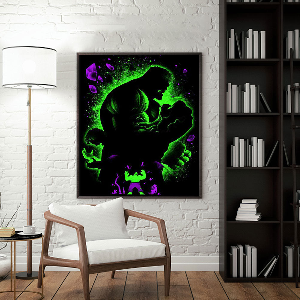 Hulk Banner Silhouette - Full Round Drill Diamond Painting 30*40CM