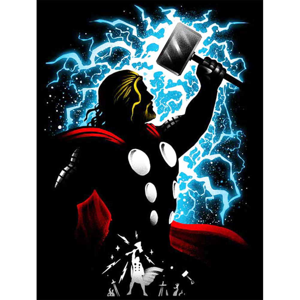 Thor Silhouette - Full Round Drill Diamond Painting 30*40CM