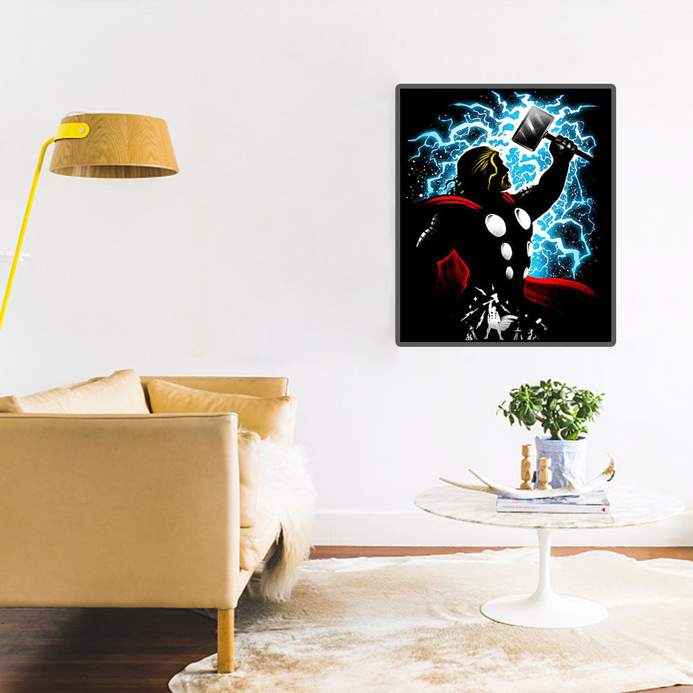 Thor Silhouette - Full Round Drill Diamond Painting 30*40CM