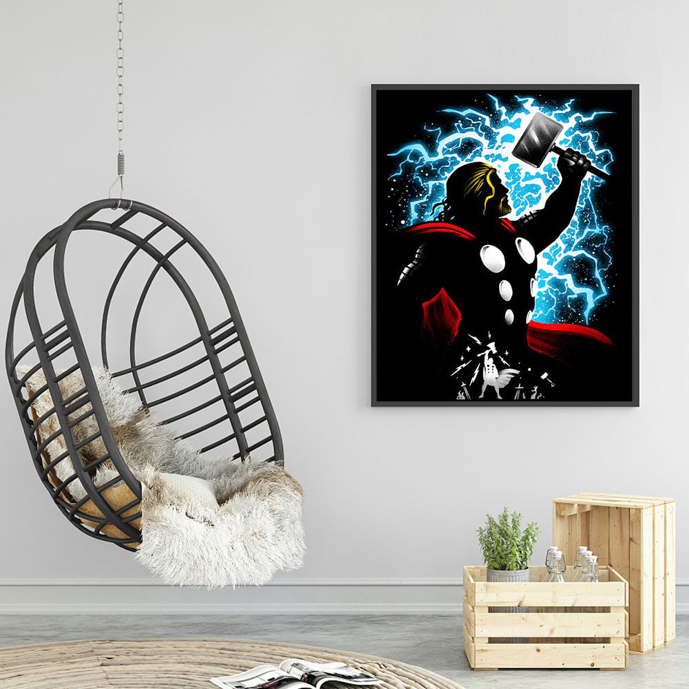 Thor Silhouette - Full Round Drill Diamond Painting 30*40CM