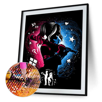 People Silhouette - Full Round Drill Diamond Painting 30*40CM