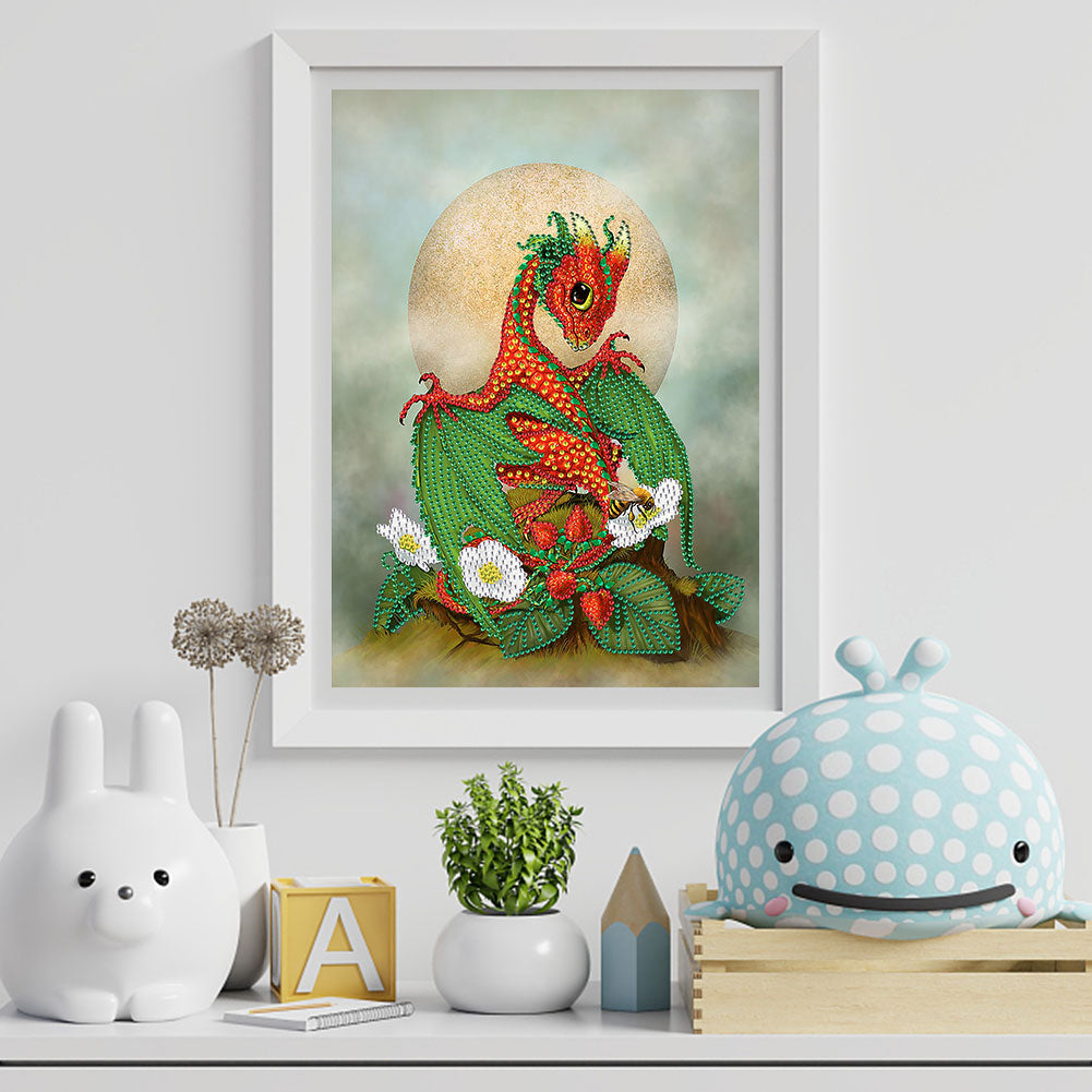 Orange Pterosaur - Special Shaped Drill Diamond Painting 30*40CM