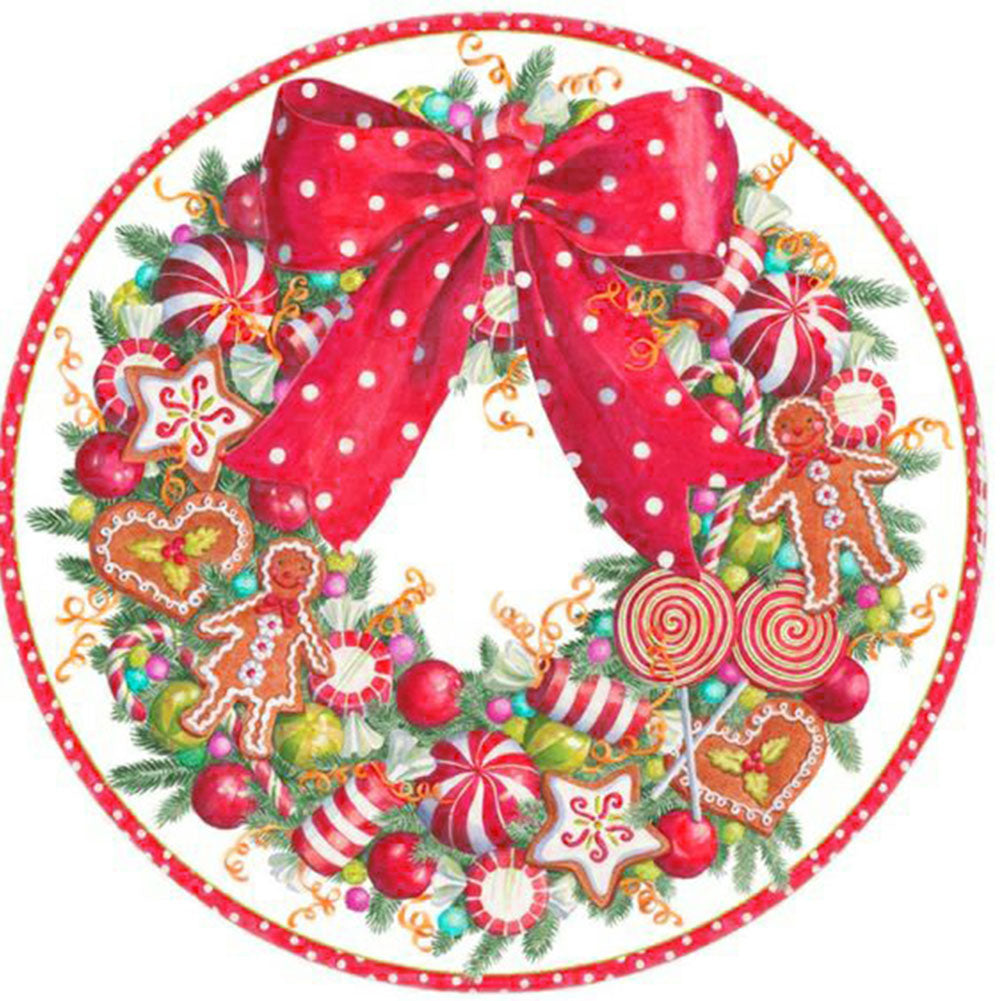 Christmas Wreath - Full Round Drill Diamond Painting 30*30CM