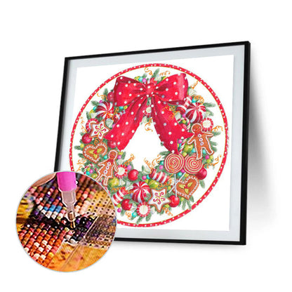 Christmas Wreath - Full Round Drill Diamond Painting 30*30CM