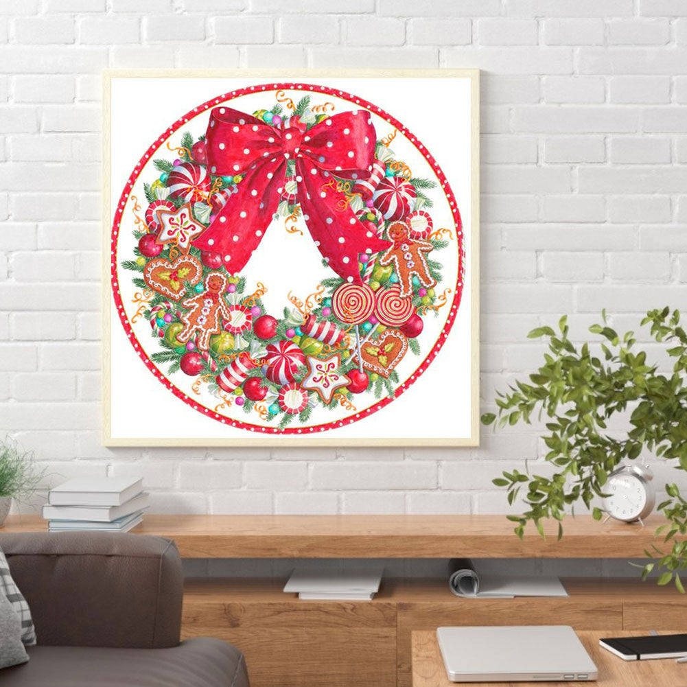 Christmas Wreath - Full Round Drill Diamond Painting 30*30CM