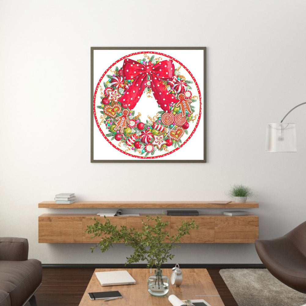 Christmas Wreath - Full Round Drill Diamond Painting 30*30CM