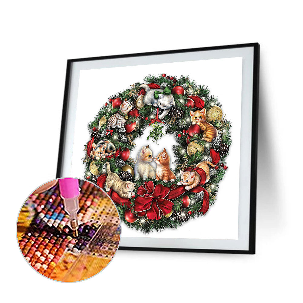 Christmas Wreath - Full Round Drill Diamond Painting 30*30CM