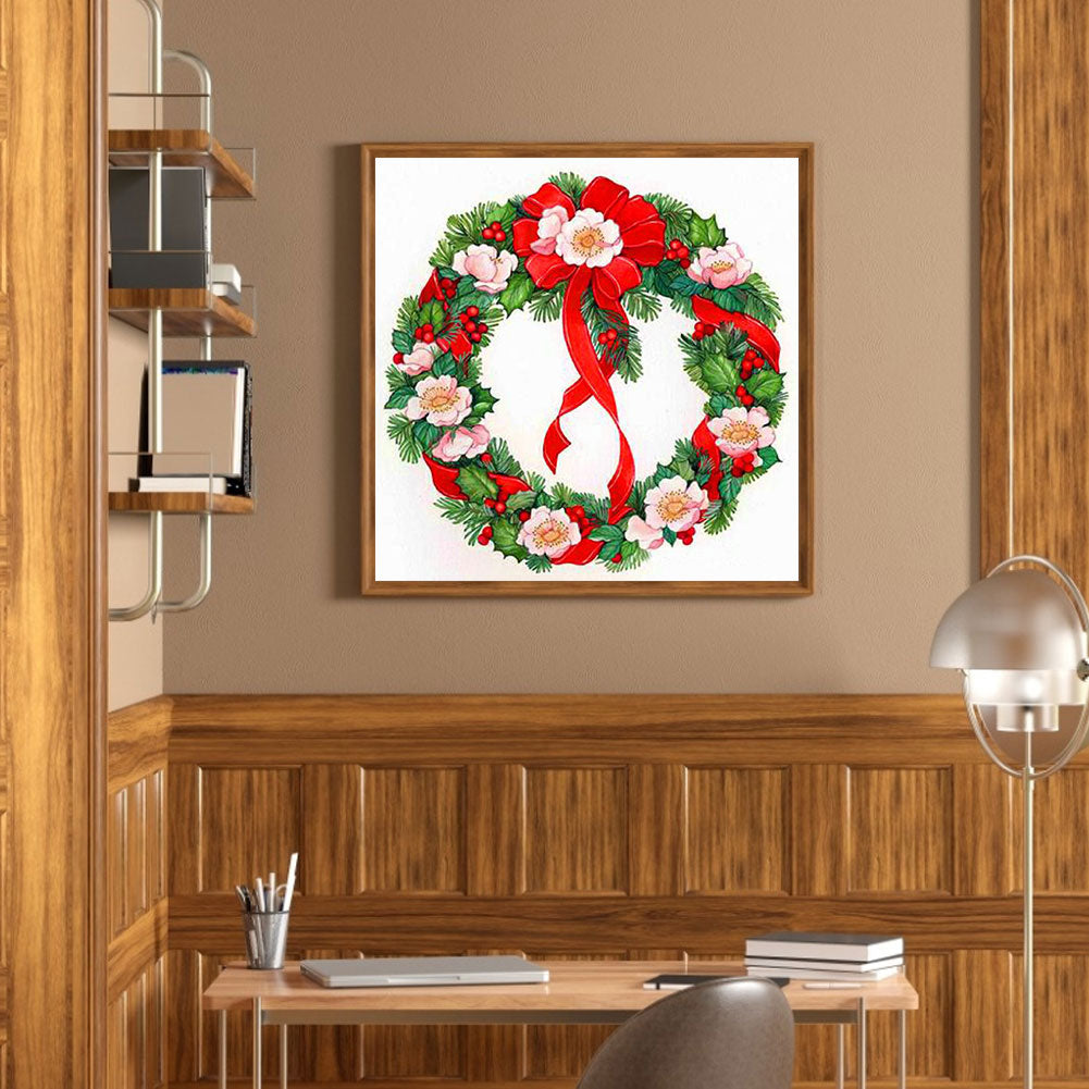 Christmas Wreath - Full Round Drill Diamond Painting 30*30CM