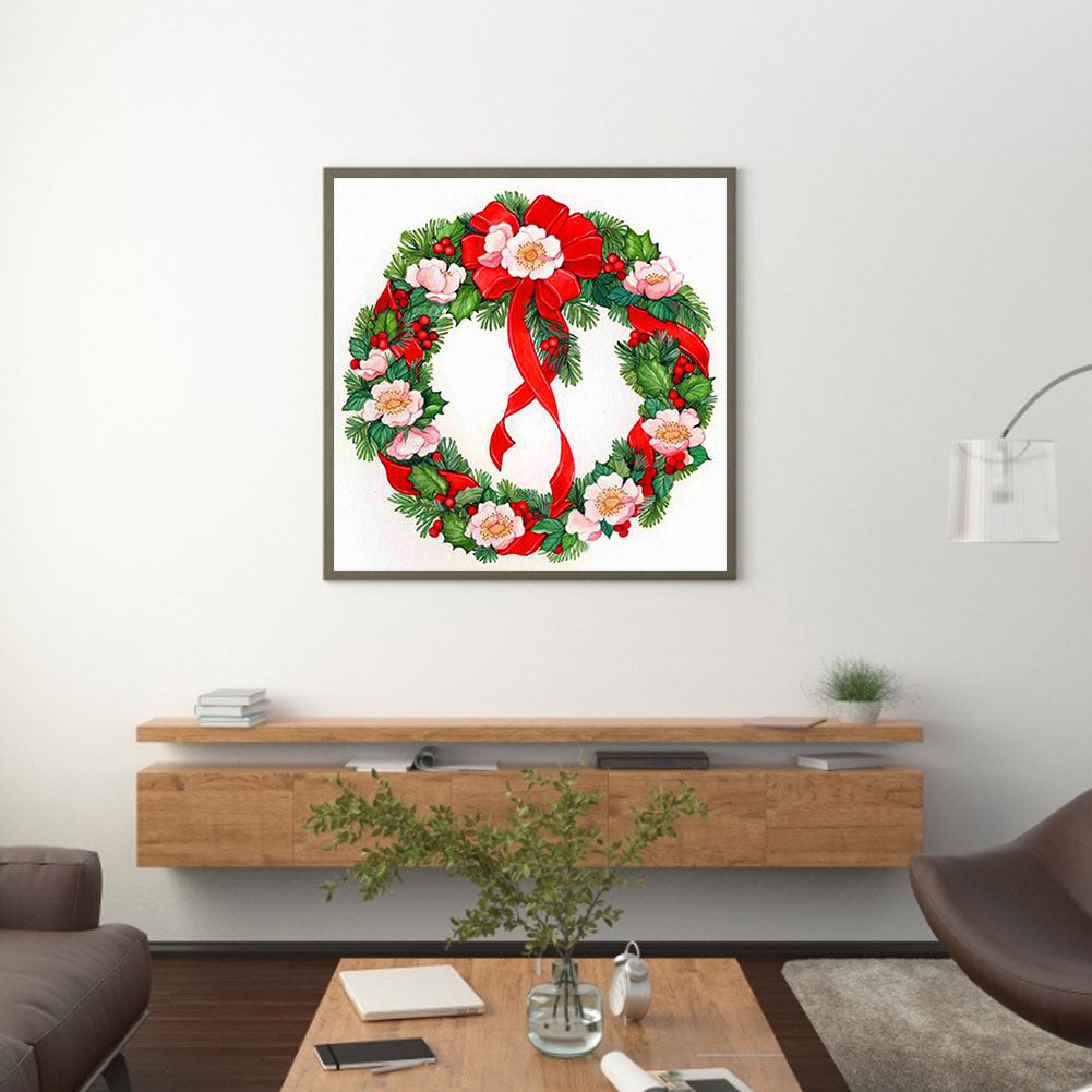 Christmas Wreath - Full Round Drill Diamond Painting 30*30CM