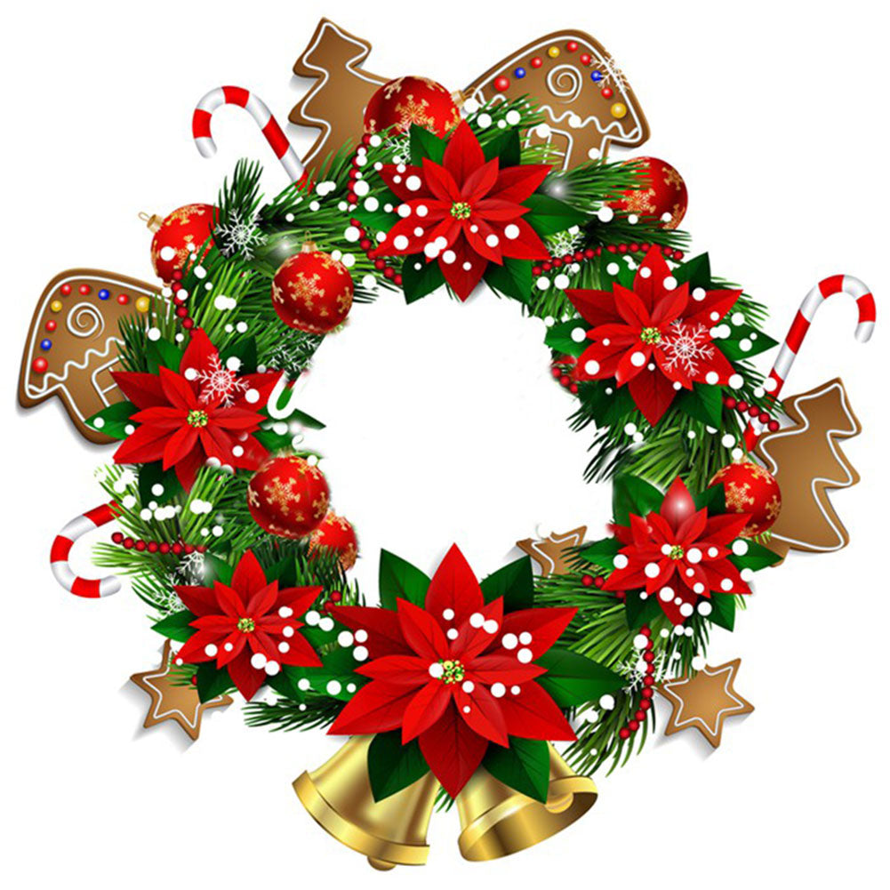 Christmas Wreath - Full Round Drill Diamond Painting 30*30CM