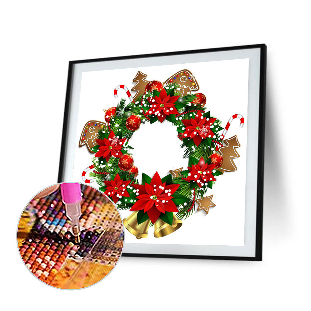 Christmas Wreath - Full Round Drill Diamond Painting 30*30CM