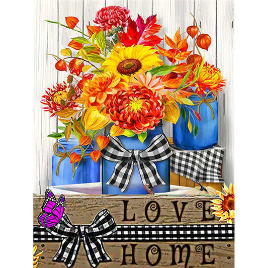 Blooming Flowers Sunflower - Full Round Drill Diamond Painting 30*40CM