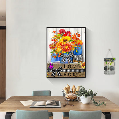 Blooming Flowers Sunflower - Full Round Drill Diamond Painting 30*40CM