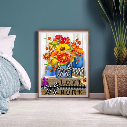 Blooming Flowers Sunflower - Full Round Drill Diamond Painting 30*40CM