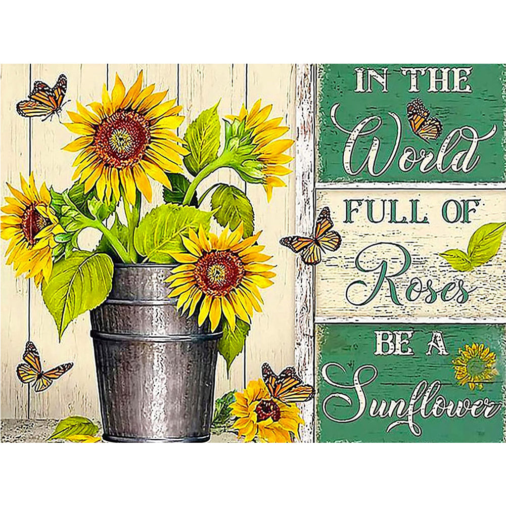 Sunflower - Full Round Drill Diamond Painting 40*30CM