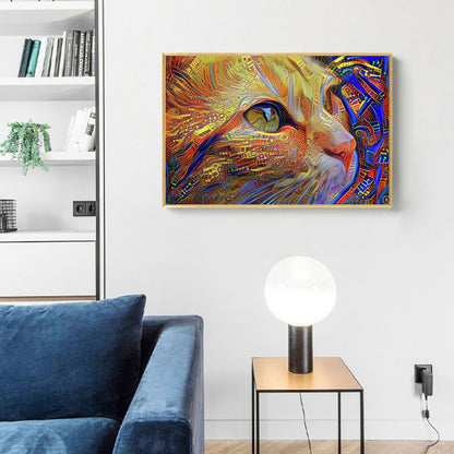 Psychedelic Cat Art - Full Square Drill Diamond Painting 40*30CM