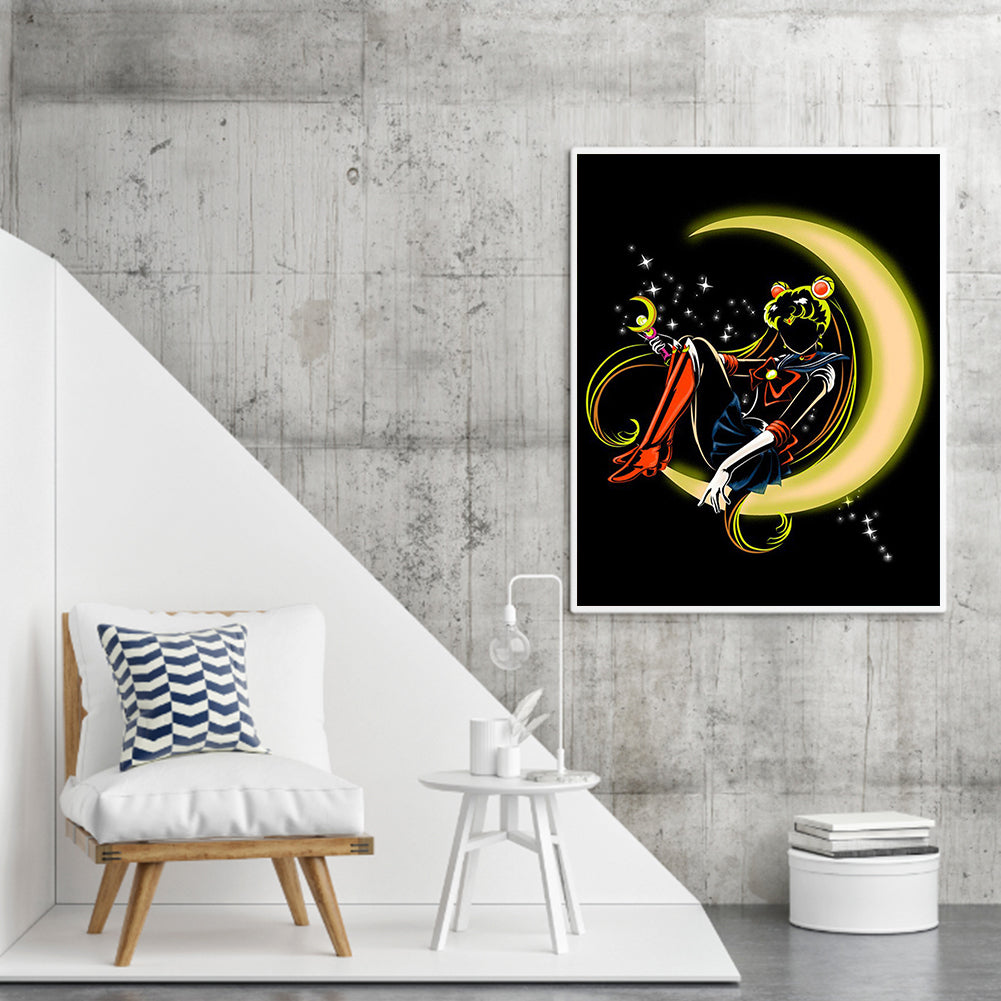 Sailor Moon - Sailor Moon Silhouette 40*50CM(Canvas) Full Square Drill Diamond Painting