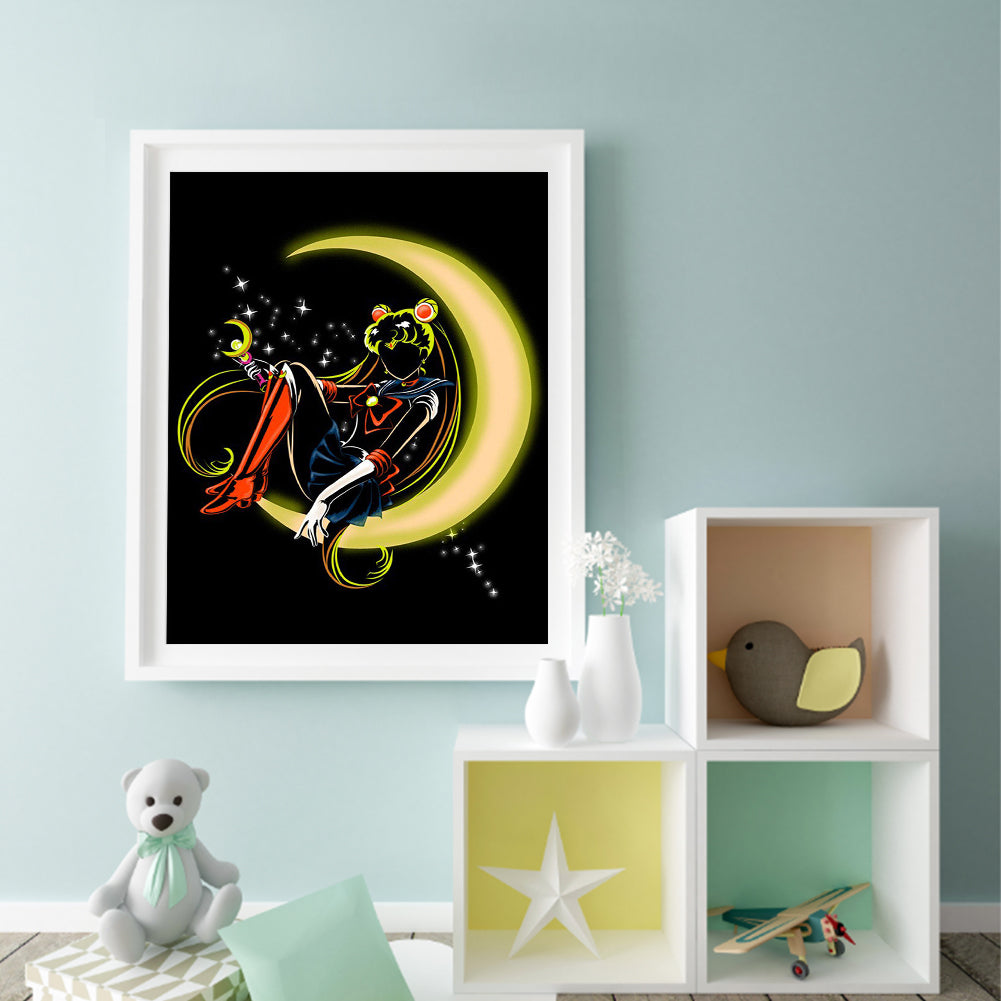 Sailor Moon - Sailor Moon Silhouette 40*50CM(Canvas) Full Square Drill Diamond Painting