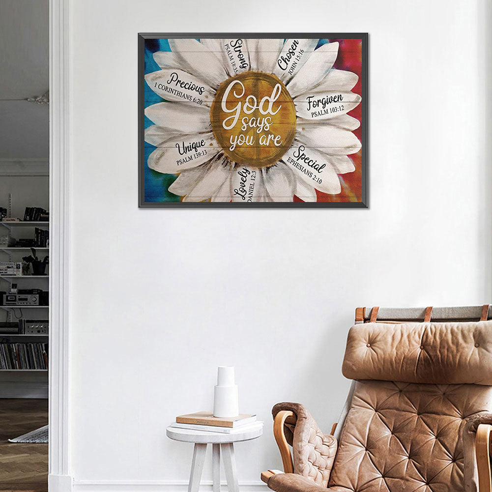 Flower Alphabet - Full Round Drill Diamond Painting 50*40CM