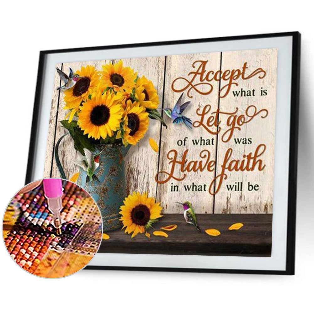 Flower Alphabet - Full Round Drill Diamond Painting 50*40CM
