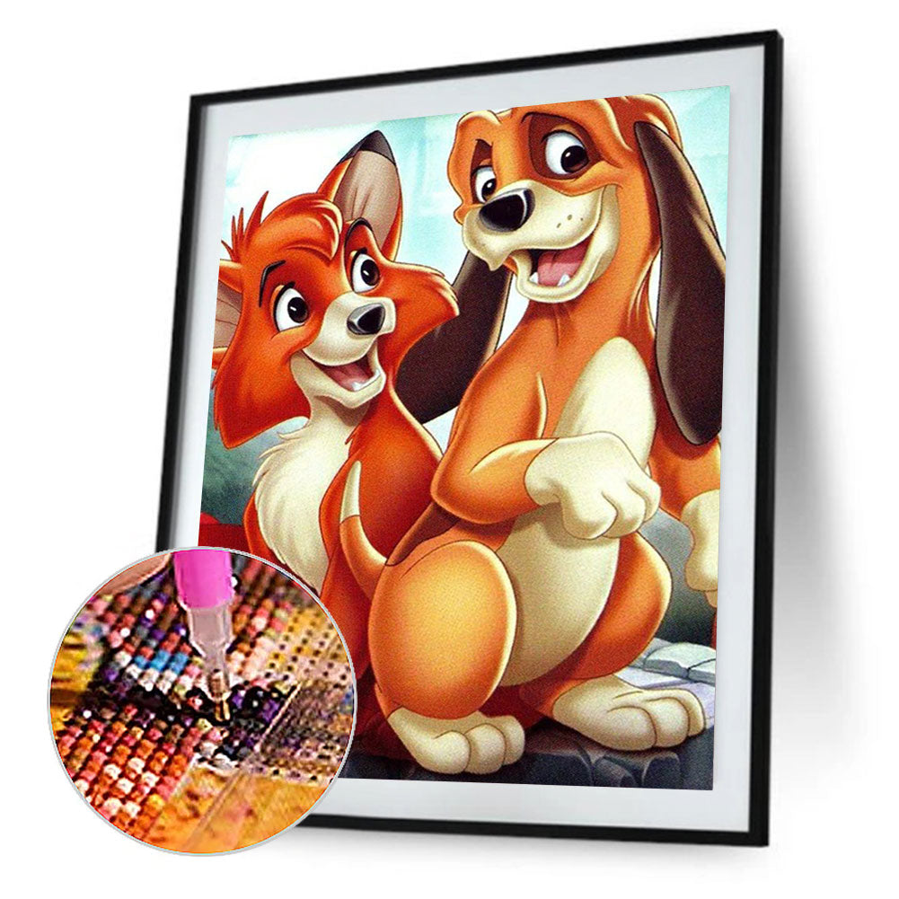 Fox And Hound - Full Round Drill Diamond Painting 30*40CM