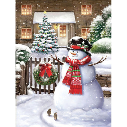 Christmas Snowman - Full Round Drill Diamond Painting 30*40CM