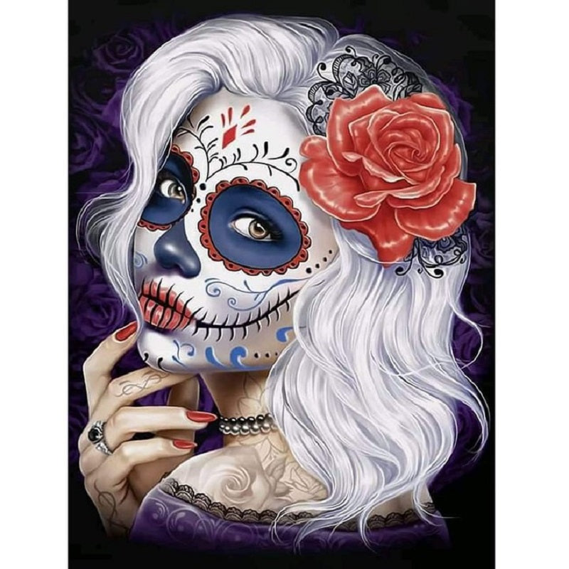 Skull Beauty - Full Round Drill Diamond Painting 30*40CM