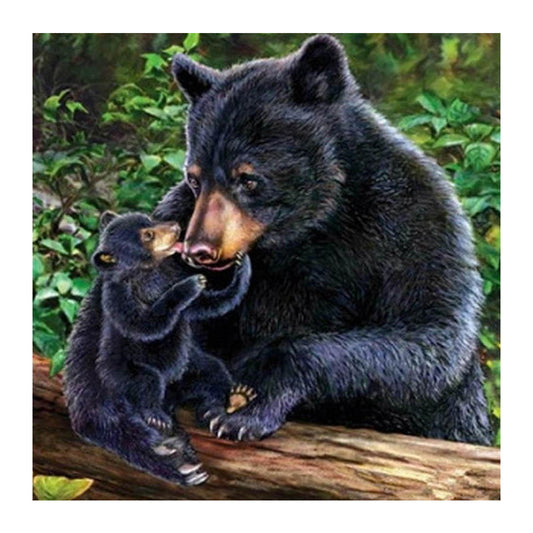 Parent-Child Black Bear - Full Square Drill Diamond Painting 30*30CM