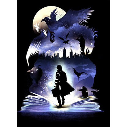 Harry Potter Silhouette - Full Round Drill Diamond Painting 50*60CM