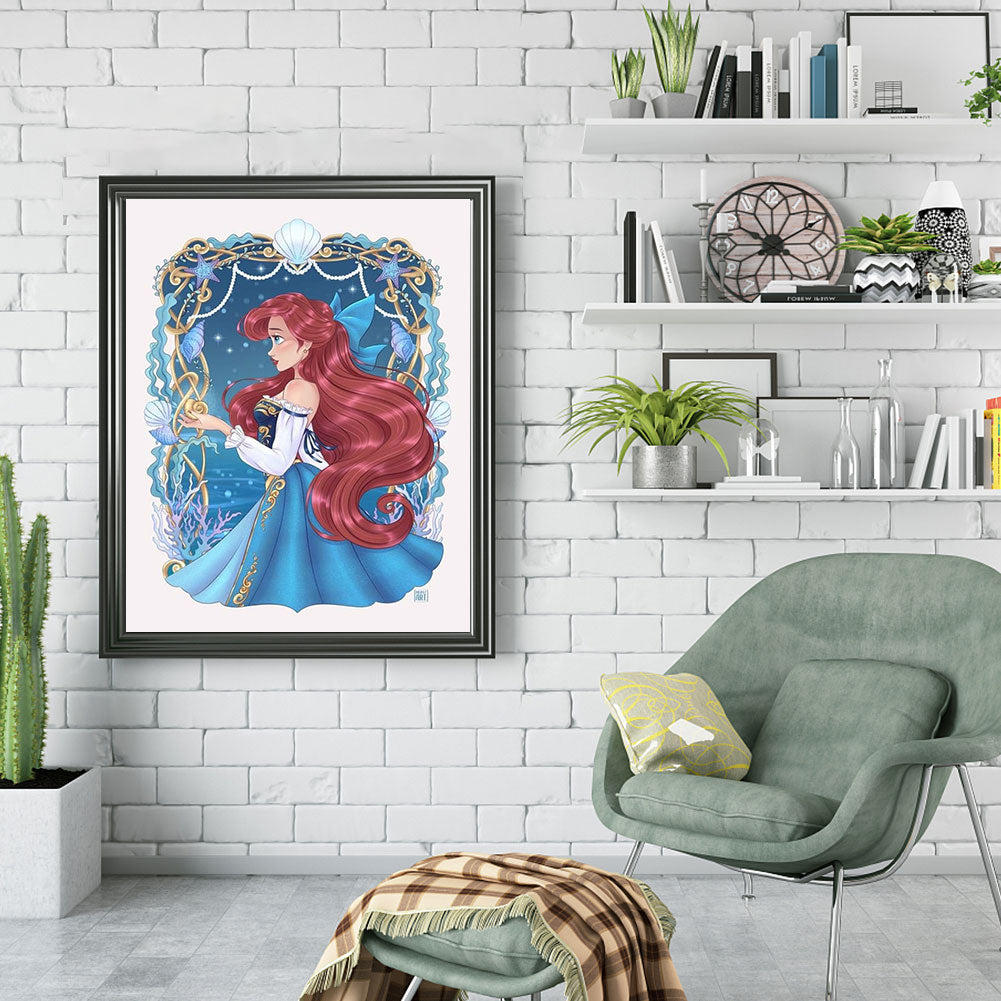 Disney Ariel Princess - Full Round Drill Diamond Painting 30*40CM