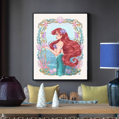 Disney Ariel Princess - Full Round Drill Diamond Painting 30*40CM