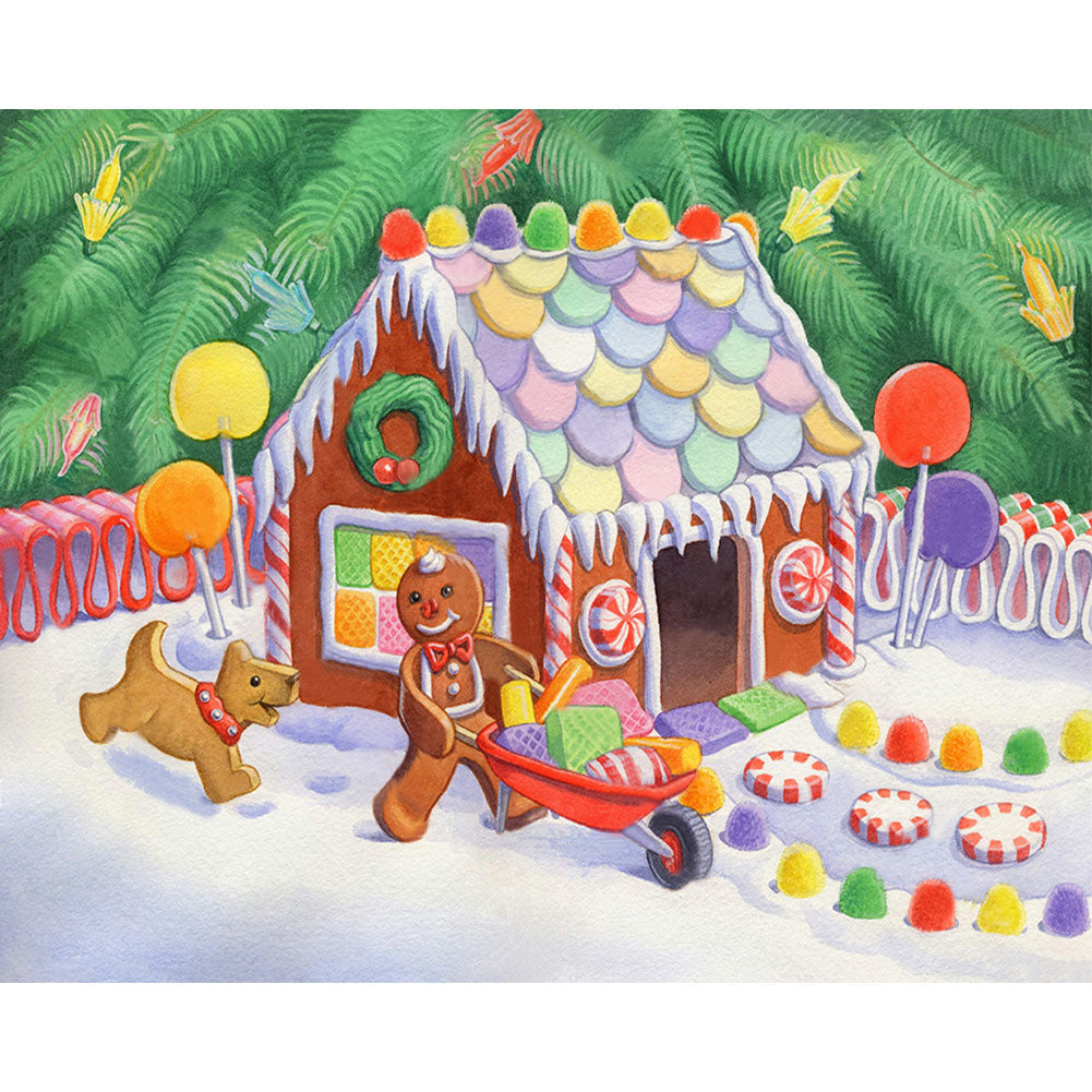 Christmas Candy House - Full Round Drill Diamond Painting 40*30CM