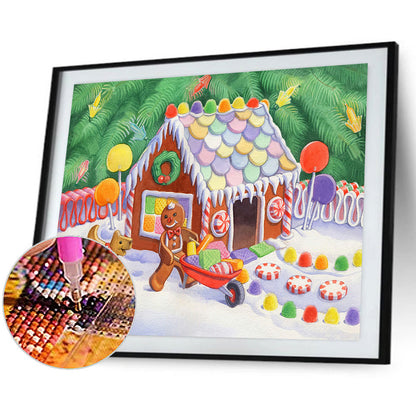 Christmas Candy House - Full Round Drill Diamond Painting 40*30CM